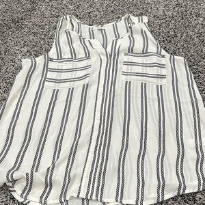 Maurices Black and White Striped Blouse